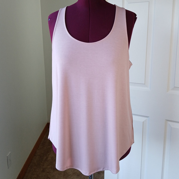 2X Cream Mauve Scoop Neck Round Hem Tank Top Zenana Plus size comfy cool - Picture 4 of 13
